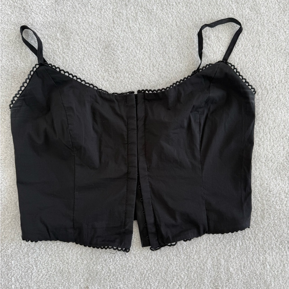 Superdown Kelly Black Lace Trim Cami / Corset Top Size Small